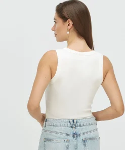 DIEDA fitted top met logo - off white