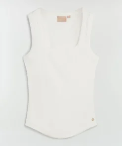DIEDA fitted top met logo - off white