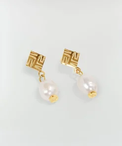 DONNA oorbellen met logo - antique gold