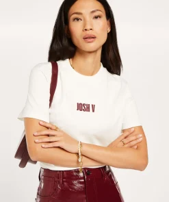 DORIE regular fit T-shirt met logo - off white