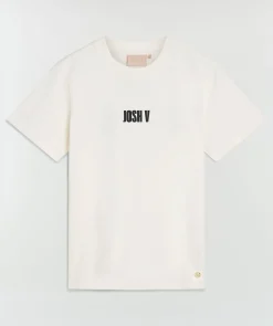 DORIE regular fit T-shirt met logo - light ecru