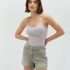 DUNE high waist regular fit shorts - grey denim
