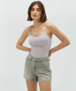 DUNE high waist regular fit shorts - grey denim