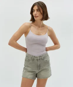 DUNE high waist regular fit shorts - grey denim