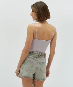 DUNE high waist regular fit shorts - grey denim