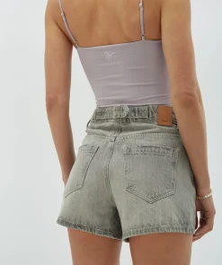 DUNE high waist regular fit shorts - grey denim