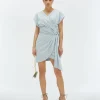 DYA regular fit overslagjurk - sky blue