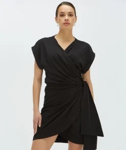 DYA regular fit overslagjurk - black