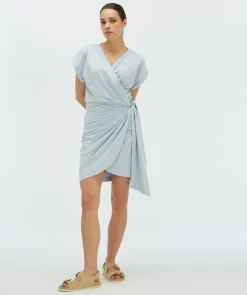 DYA regular fit overslagjurk - sky blue