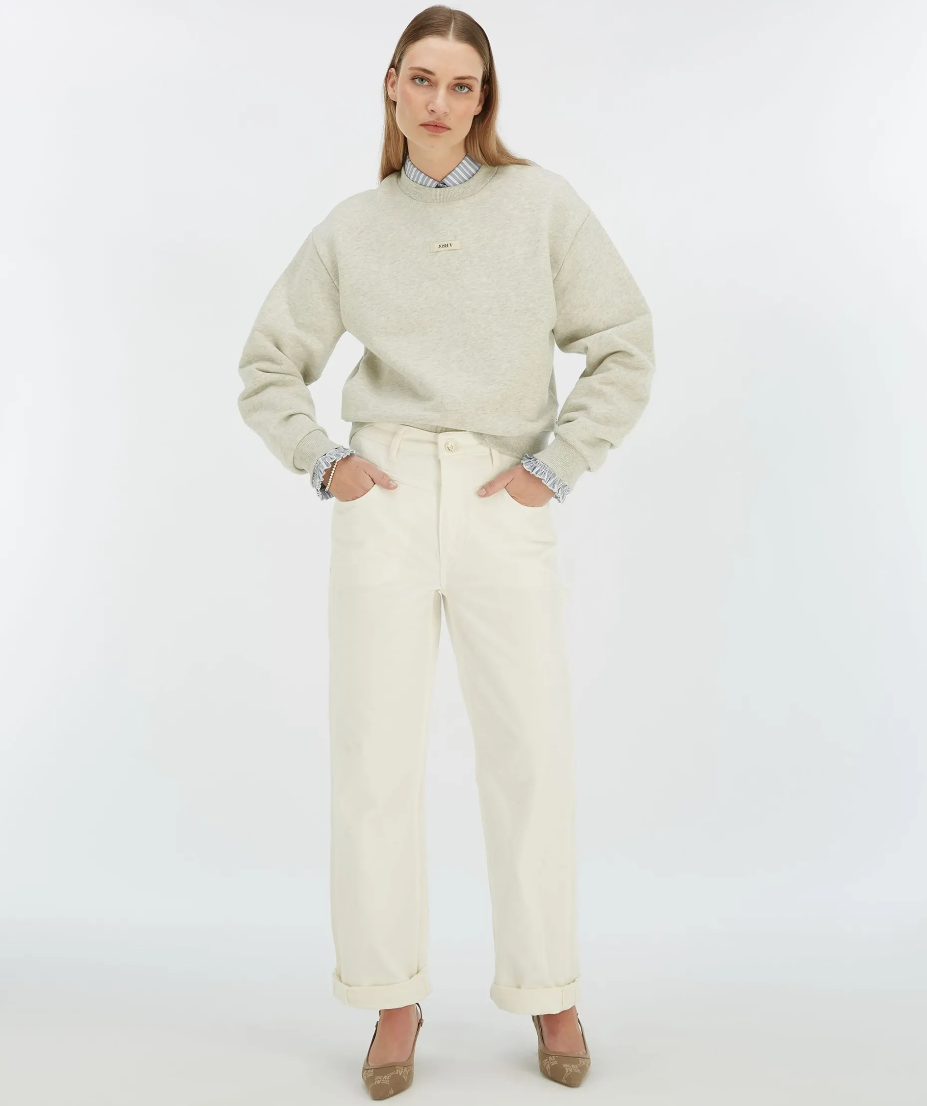 EBAH regular fit sweater - salt melange