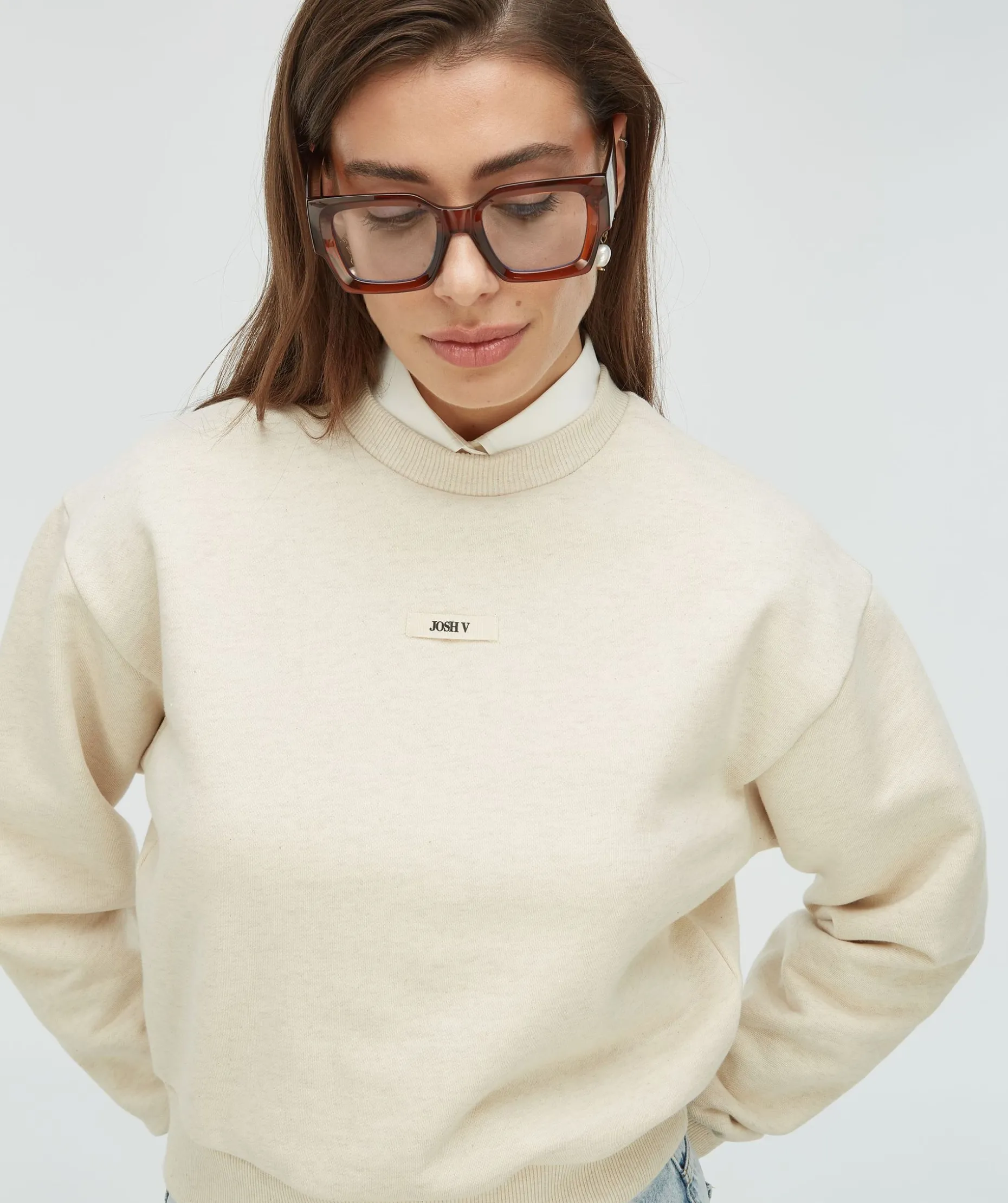 EBAH regular fit sweater - light ecru melange