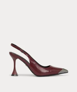 ELEANNA slingback met gesp - berry red