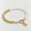 ELEIA armband met parels en logo - antique gold