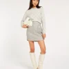 ELLEN fitted rok met lurex - grey silver