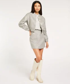 ELLEN fitted rok met lurex - grey silver