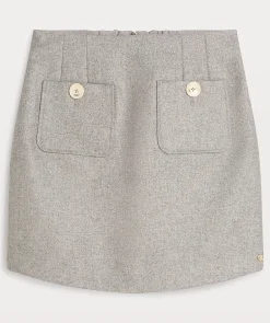 ELLEN fitted rok met lurex - grey silver