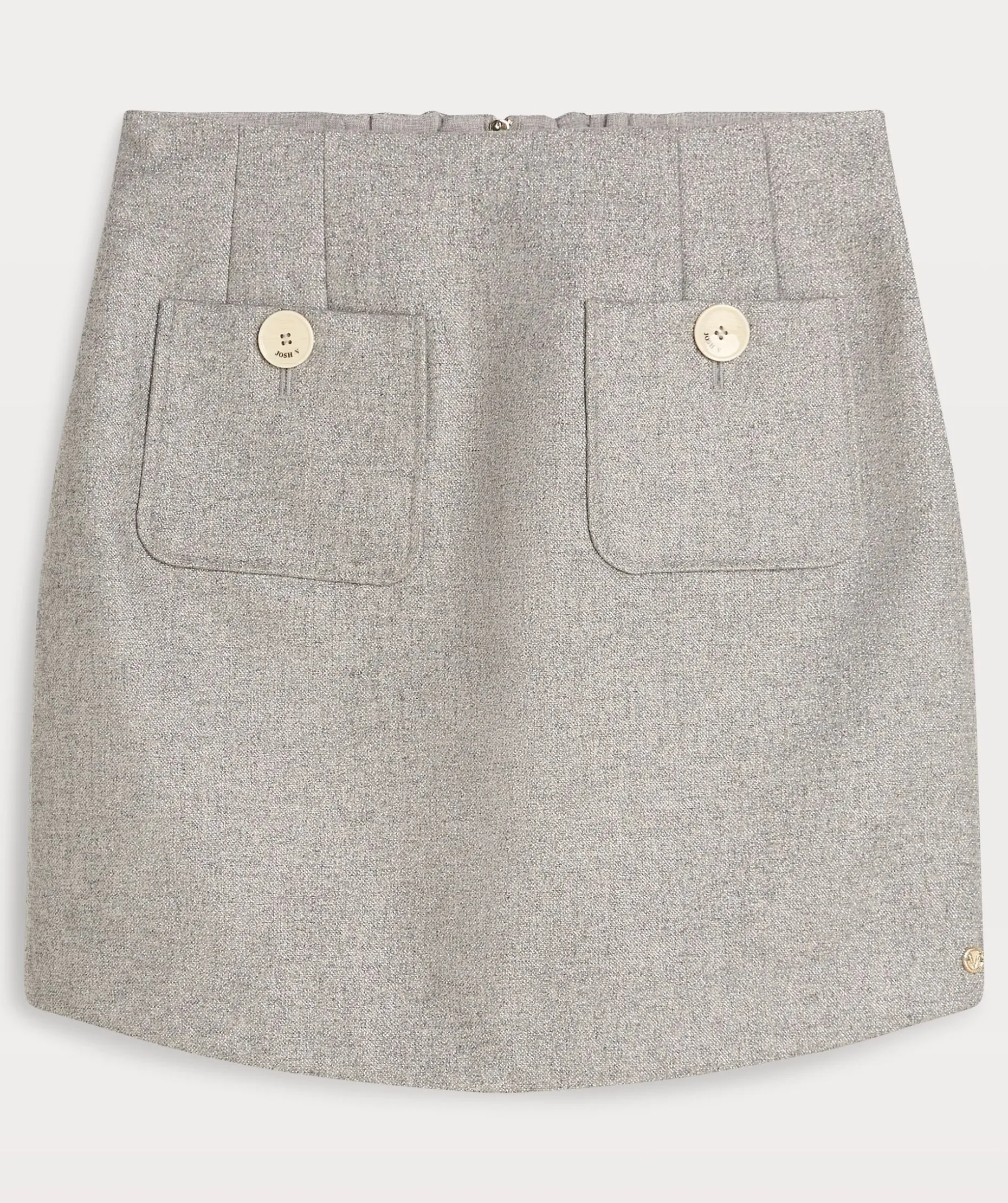 ELLEN fitted rok met lurex - grey silver