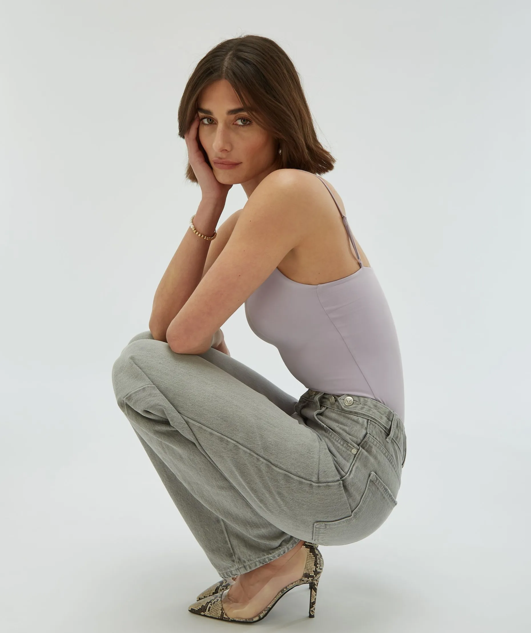 ELVIO super fitted body - lilac