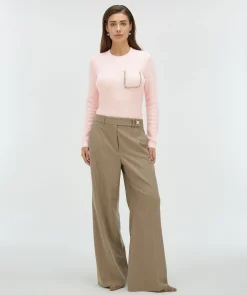ESAI slim fit trui met sierstenen - pinkaboo melange