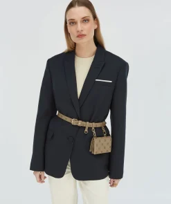 EVAI riem met logoprint - mink