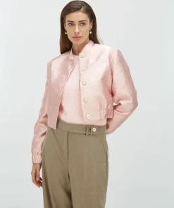 FABIENNE bomber jacket met lurex - pinkaboo