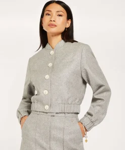 FABIENNE bomberjas met lurex - grey silver
