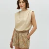 FLORIAN regular fit shorts met metallic details - dusty lilac gold