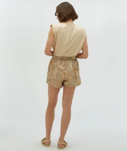 FLORIAN regular fit shorts met metallic details - dusty lilac gold