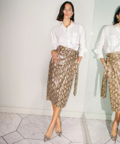 HANNAH high waisted rok met slangenprint - snake