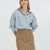 HAVA minirok met logoprint - mink