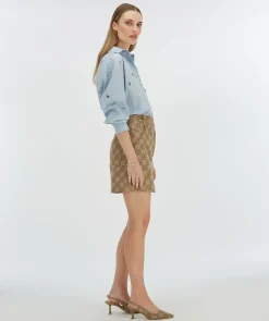 HAVA minirok met logoprint - mink