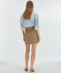 HAVA minirok met logoprint - mink