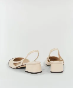 HELLIE slingbacks met contrasterende neus - beige black