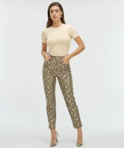 HINKE high waisted broek met slangenprint - snake