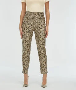 HINKE high waisted broek met slangenprint - snake