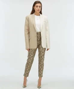 HINKE high waisted broek met slangenprint - snake
