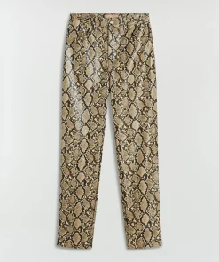 HINKE high waisted broek met slangenprint - snake