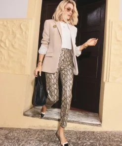 HINKE high waisted broek met slangenprint - snake