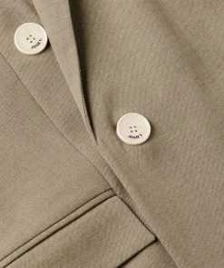 ISE straight fit blazer met strap - mink melange