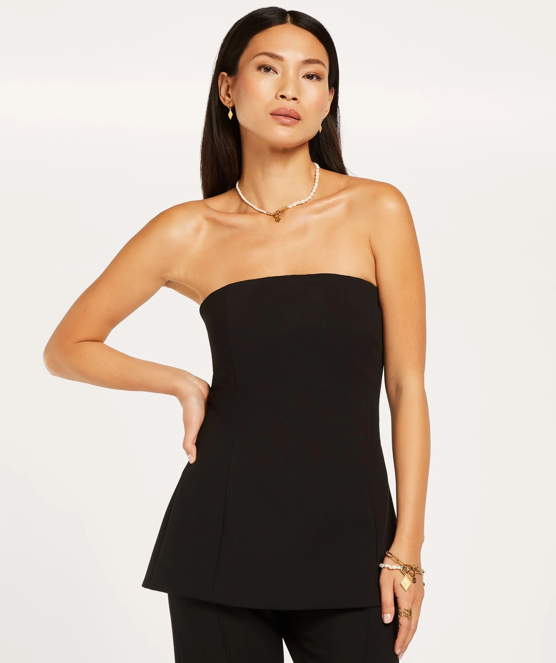 IVY fitted bustier top - black
