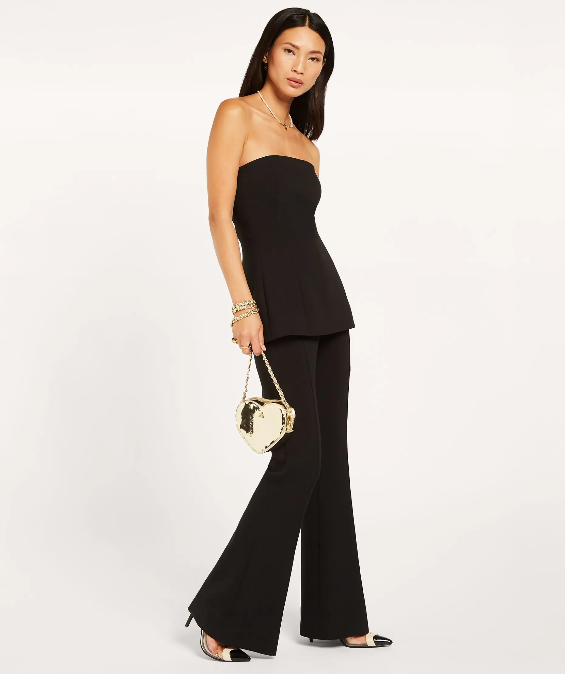 IVY fitted bustier top - black