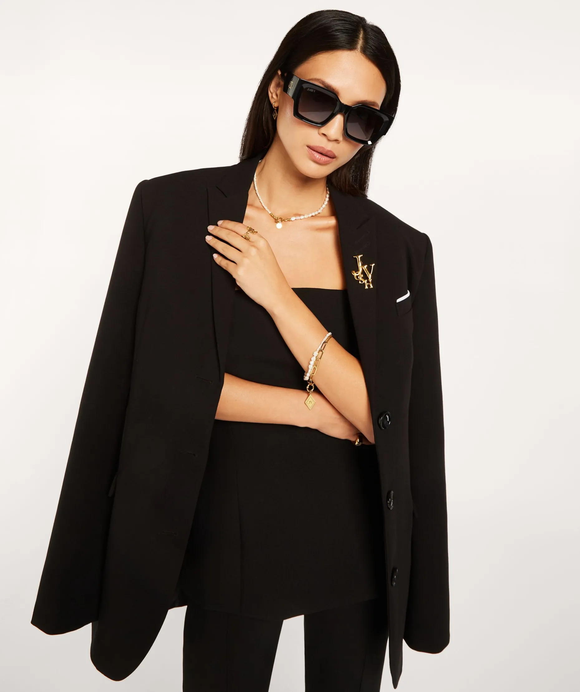 IVY fitted bustier top - black