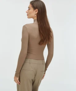 JACKY super skinny fit coltrui met logo - mink