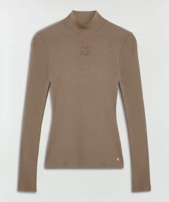 JACKY super skinny fit coltrui met logo - mink