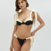 JAENY mid rise bikinibroekje - black creme white