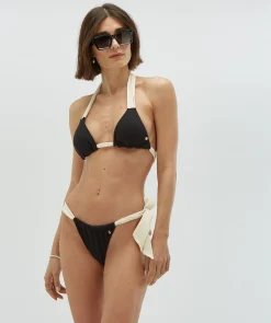 JAENY mid rise bikinibroekje - black creme white