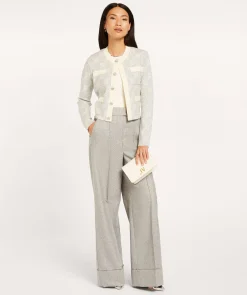 JAGGER wide leg pantalon met lurex - grey silver