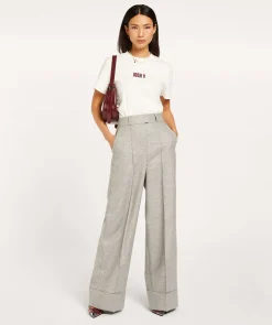 JAGGER wide leg pantalon met lurex - grey silver