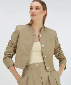 JAMIE cropped jacket - light mink