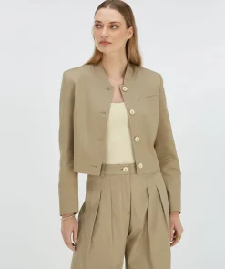 JAMIE cropped jacket - light mink